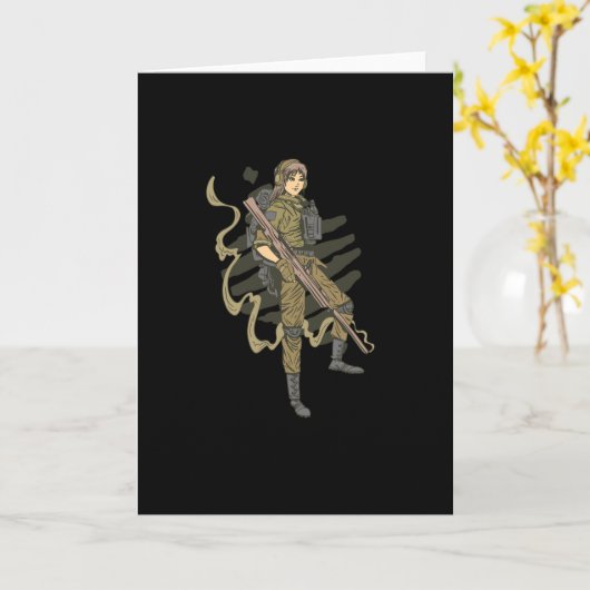 Female soldier カード (黄色い花)