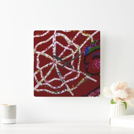 Female Spider Pharaoh  スクエア壁時計 (ホーム)