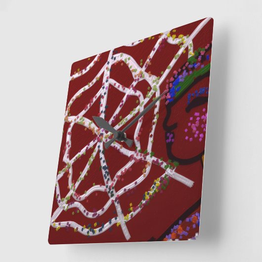 Female Spider Pharaoh  スクエア壁時計 (傾斜)