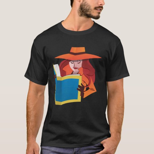 Female Spying Reading Book Read Woman Girl Tシャツ (正面)