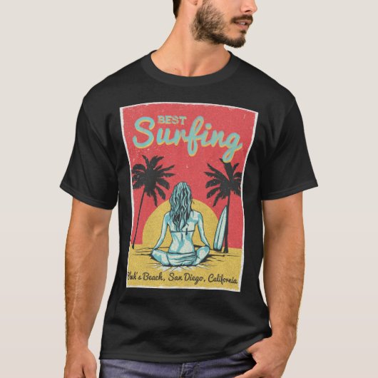Female Surfer Black s Beach San Diego California Tシャツ (正面)