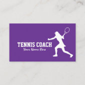 Female Tennis Coachビジネスカードテンプレート 名刺 (正面)