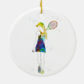 Female Tennis Player セラミックオーナメント (裏面)