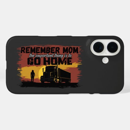 Female Trucker Mom Road Journey Family Love Design Case-Mate iPhoneケース (裏面 (横))