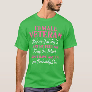 Female Veteran Retired Military Women Veteran Moth Tシャツ