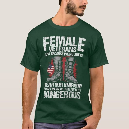 Female Veteran USA Veterans Day US Army Women Vete Tシャツ (正面)