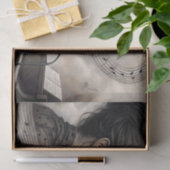 Female Vocalist with Piano & Music Staff Decoupage 薄葉紙 (ギフト)