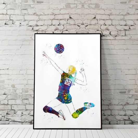 Female Volleyball Player ポスター