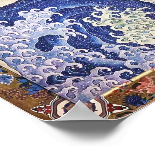 Female Wave, Hokusai ポスター (角)