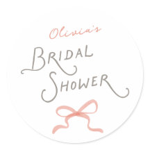 Feminin Coral Pink Bow Bridal Shower 