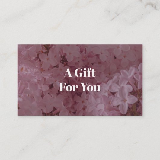 Feminine and romantic pink lilac  割引カード (正面)