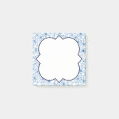 Feminine Blue Floral Pattern, Blank ポストイット (正面)