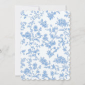 Feminine Blue Floral Toile de Jouy Scalloped Edge ノートカード (裏面)