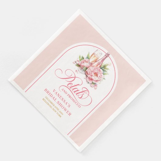 Feminine Blush Petals and Prosecco Napkin Design (コーナー)