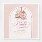 Feminine Blush Petals and Prosecco Napkin Design (正面)