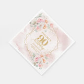 Feminine blush pink gold 90th birthday celebration スタンダードランチョンナプキン (角)