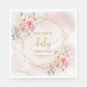 Feminine blush pink sage baby shower cocktail   スタンダードランチョンナプキン (正面)