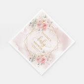 Feminine blush pink sage baby shower cocktail   スタンダードランチョンナプキン (角)