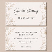 Feminine Botanical Black and Blush Beauty 名刺