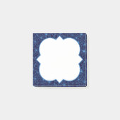 Feminine Dark Blue Floral Pattern, Blank ポストイット (正面)