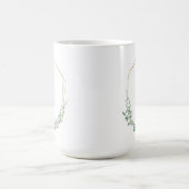 Feminine Elegant Botanical Monogram Name コーヒーマグカップ (中央)