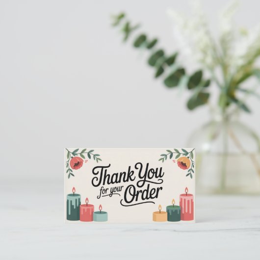 Feminine Elegant Small Business Thank You 名刺 (スタンド正面)