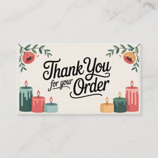 Feminine Elegant Small Business Thank You 名刺 (正面)