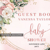 Feminine Floral Rose Gold Greenery Guest Book ゲストブック