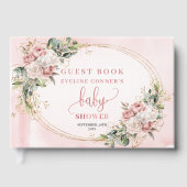 Feminine Floral Rose Gold Greenery Guest Book ゲストブック (正面)