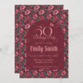 Feminine Gardenias Floral First Birthday Gift 招待状 (正面/裏面)