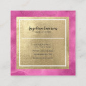 Feminine Glitter Ink Gold Makeup Hair Salon  スクエア名刺 (裏面)