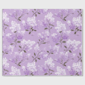 Feminine Lavender Lilac Blossom Floral Pattern ラッピングペーパー (フラット)