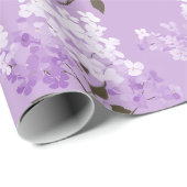 Feminine Lavender Lilac Blossom Floral Pattern ラッピングペーパー (ロールコーナー)