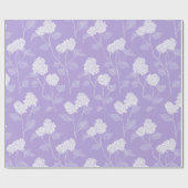 Feminine Lavender Lilac Blossom Floral Pattern ラッピングペーパー (フラット)