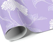 Feminine Lavender Lilac Blossom Floral Pattern ラッピングペーパー (ロールコーナー)