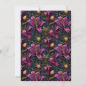 Feminine Lilies Sparkle Surprise Birthday 招待状 (裏面)