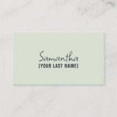 Feminine Minimalist Business Card | Dusty Sage 名刺 (正面)