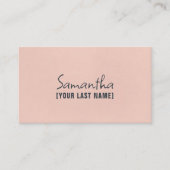 Feminine Minimalist Business Card | Rose Beige 名刺 (正面)