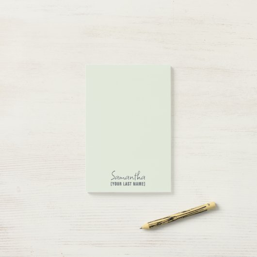 Feminine Minimalist Notepad | Dusty Sage ポストイット (デスク上)