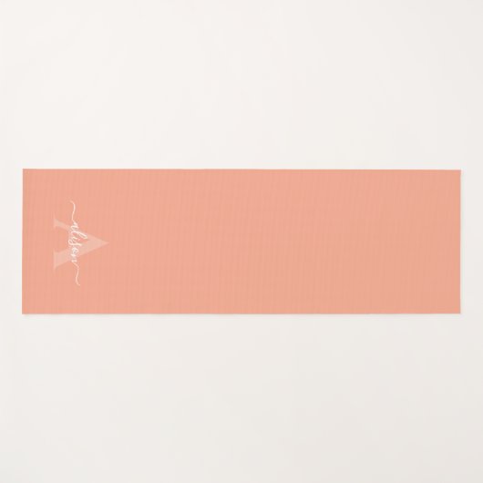 Feminine Monogram Script Calligraphy ヨガマット (正面(横))