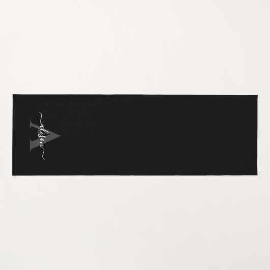 Feminine Monogram Script Calligraphy ヨガマット (正面(横))