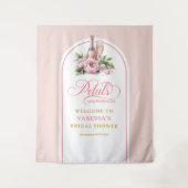 Feminine petals and prosecco wedding shower banner タペストリー (正面)