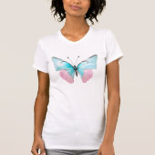 Feminine Pink and Aqua Butterfly Tシャツ (正面)