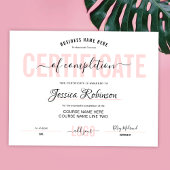 Feminine Pink Certificate Award Downloadable ポスター
