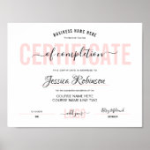 Feminine Pink Certificate Award Downloadable ポスター (正面)