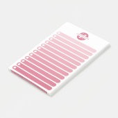 Feminine Pink Gradient Monogram To Do List ポストイット (アングル)
