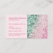 Feminine Pink Sparkle Business 名刺 (裏面)