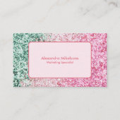 Feminine Pink Sparkle Business 名刺 (正面)