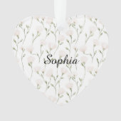 Feminine Pretty Blush Pink Flowers Christmas オーナメント (正面)