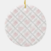 Feminine Pretty Blush Pink Flowers Christmas セラミックオーナメント (裏面)